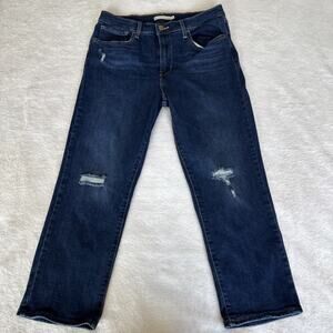 724 Levi’s High Rise Straight Crop Distressed Jeans Size 31 in Chelsea Avenue
